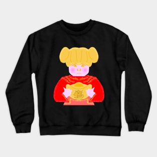 A girl wishes everyone prosperity and good health. Crewneck Sweatshirt